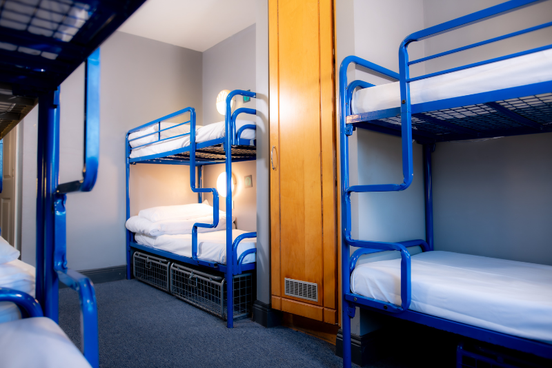 Budget dorm room with bunk beds at The Dawson Hostel Galway, cheap accommodation near Eyre Square